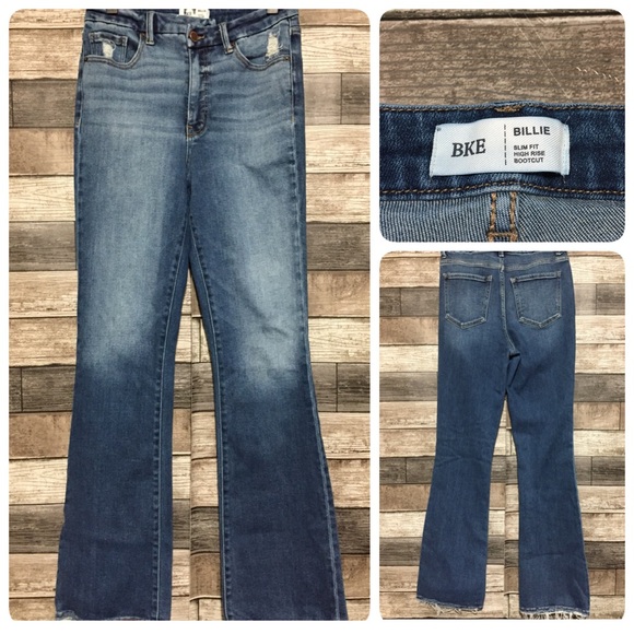 Bke Billie Slim Fit High Rise Bootcut Jeans Women’s 30x33 1/2 Blue Denim Stretch - Picture 1 of 10
